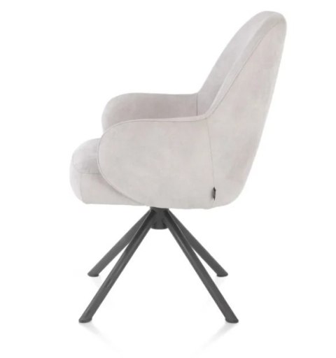 [na zamówienie] Fotel obrotowy Melle, mikrofibra Calabria - Kiesel/ podstawa metalowa