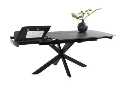 [na zamówienie] Stół rozkładany Pavalon 140-190x100 cm na centralnej nodze, blat Primo Laminato (HPL) w kolorze antracytowym