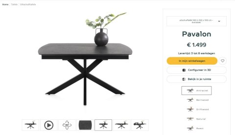 [na zamówienie] Stół rozkładany Pavalon 140-190x100 cm na centralnej nodze, blat Primo Laminato (HPL) w kolorze antracytowym