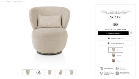 Designerski fotel wypoczynkowy SOLEE XOOON, obrotowy 360°, z poduszką lędźwiową, tkanina Luton i Cadiz, kolor kremowy Designerski fotel wypoczynkowy SOLEE XOOON, obrotowy 360°, z poduszką lędźwiową, tkanina Luton i Cadiz, kolor kremowy