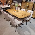 [K] Stół industrialny rozkładany ASPEN 200-278 cm, blat lity dąb, noga pająk