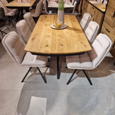 [K] Stół industrialny rozkładany ASPEN 200-278 cm, blat lity dąb, noga pająk