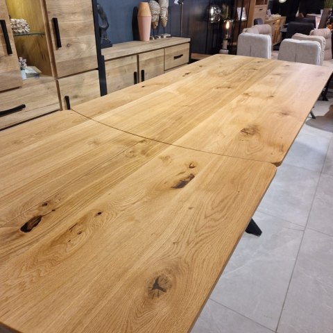 [K] Stół industrialny rozkładany ASPEN 200-278 cm, blat lity dąb, noga pająk