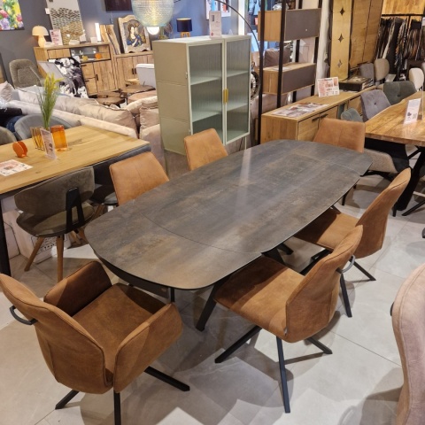 (K - od ręki) Stół Lazio Henders& Stół rozkładany z blatem caramicznym 140 x 100 cm (+ 2 x 35 cm)