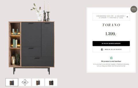 [R] Wysoka komoda Xooon Torano DEFEKT