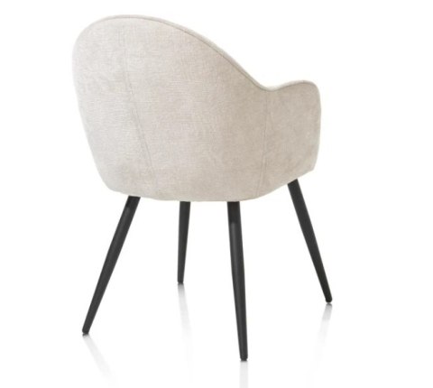 [na zamówienie] Nowoczesne krzesło z podłokietnikami Aron Happy@Home, tkanina Vulcano, kolor kremowy