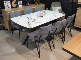 Krzesło do Jadalni YLVA, ergonomiczne, tapicerowane tkaniną Calabria/Toba Antracyt,