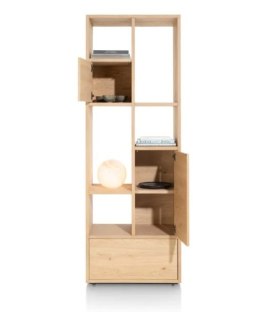 (M, defekt) Parawan ażurowy / Regał LUGANA Xooon 76x216 cm, fornir dębowy