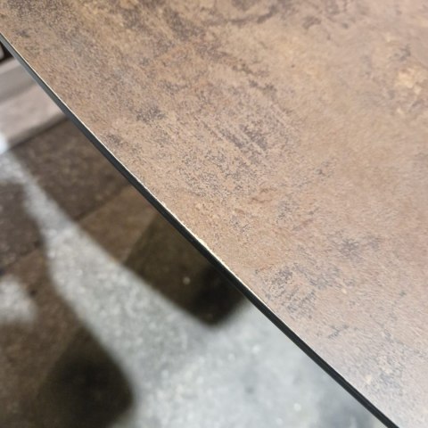 [M, od ręki DEFEKT#1] Największy stół rozkładany Pavalon 200-278x100 cm na centralnej nodze, blat Primo (HPL), kolor rdza, roest