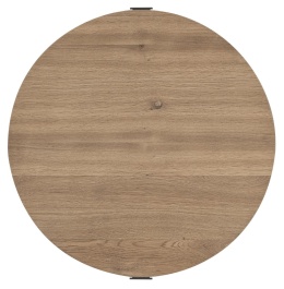 Stolik Kawowy ZADE Okrągły Ø 75 cm, fornir dębowy Dune, 1 szuflada