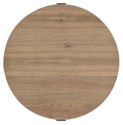 Stolik Kawowy ZADE Okrągły Ø 75 cm, fornir dębowy Dune, 1 szuflada