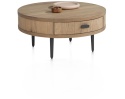 Stolik Kawowy ZADE Okrągły Ø 75 cm, fornir dębowy Dune, 1 szuflada