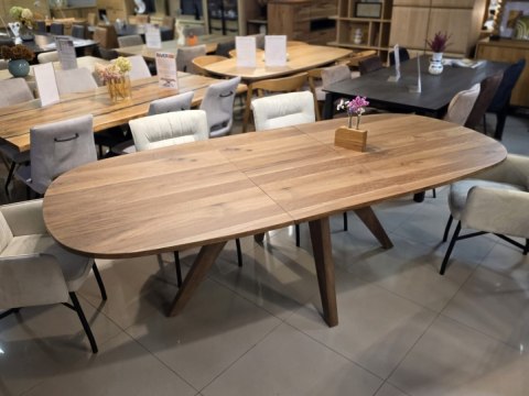 (R, od ręki) Stół Rozkładany EVEREST 190 (+ 60) x 110 cm, fornir z dymionego drzewa mango, Happy@Home