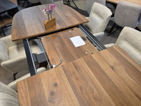 (R, od ręki) Stół Rozkładany EVEREST 190 (+ 60) x 110 cm, fornir z dymionego drzewa mango, Happy@Home