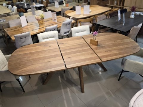 (R, od ręki) Stół Rozkładany EVEREST 190 (+ 60) x 110 cm, fornir z dymionego drzewa mango, Happy@Home