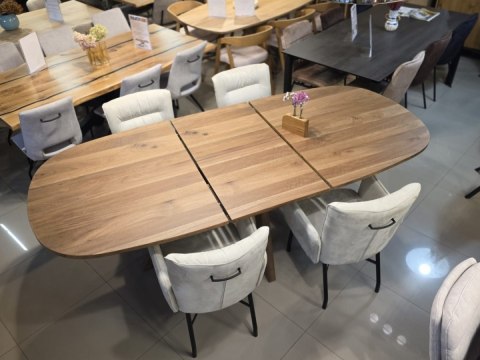 (R, od ręki) Stół Rozkładany EVEREST 190 (+ 60) x 110 cm, fornir z dymionego drzewa mango, Happy@Home