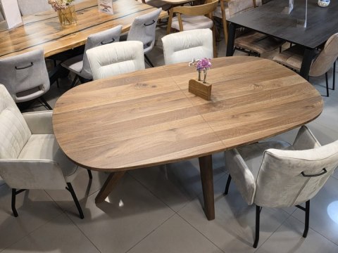 (R, od ręki) Stół Rozkładany EVEREST 190 (+ 60) x 110 cm, fornir z dymionego drzewa mango, Happy@Home