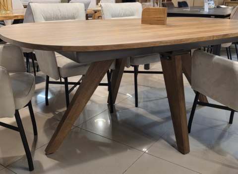 (R, od ręki) Stół Rozkładany EVEREST 190 (+ 60) x 110 cm, fornir z dymionego drzewa mango, Happy@Home