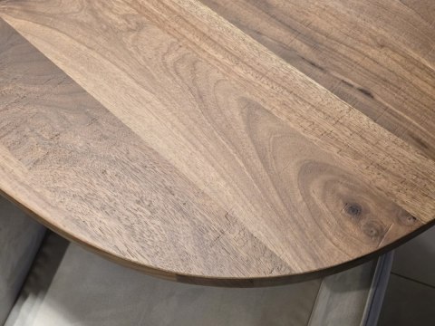 (R, od ręki) Stół Rozkładany EVEREST 190 (+ 60) x 110 cm, fornir z dymionego drzewa mango, Happy@Home