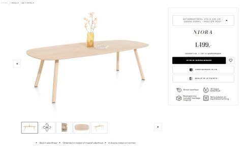 Stół Jadalniany NIORA 270x120 cm - Dąb Naturalny Fornir Stół Jadalniany NIORA 270x120 cm - Dąb Naturalny Fornir