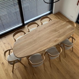 Stół Xooon Arawood | Trenton 270 x 120 cm natural lity bielony dąb