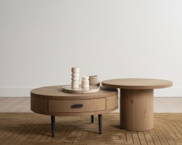 Zestaw Stolików Kawowych ZADE Ø 75/Ø 60 cm (Dune) - Happy@Home