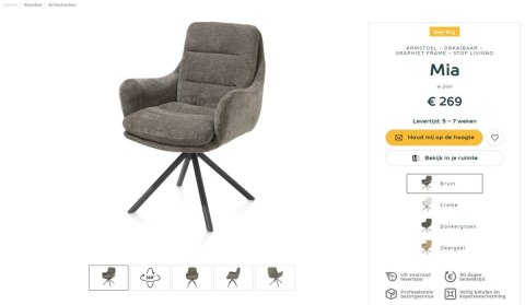 [od ręki] Krzesło Mia Henders& Hazel brązowe