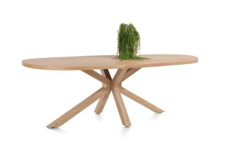 [K, od ręki] Henders & Hazel Stół Jadalniany Owalny Metalox/ Nyborg 210x110 cm, Centralna Noga Drewniana, Fornir Dąb Naturalny