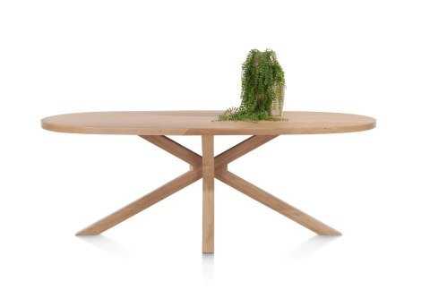 [K, od ręki] Henders & Hazel Stół Jadalniany Owalny Metalox/ Nyborg 210x110 cm, Centralna Noga Drewniana, Fornir Dąb Naturalny
