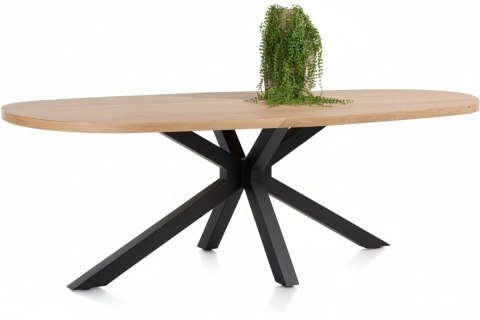 [K, od ręki] Henders & Hazel Stół Jadalniany Owalny Metalox/ Nyborg 210x110 cm, Centralna Noga Metalowa, Fornir Dąb Naturalny