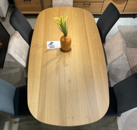 [K, od ręki] Henders & Hazel Stół Jadalniany Owalny Metalox/ Nyborg 210x110 cm, Centralna Noga Metalowa, Fornir Dąb Naturalny