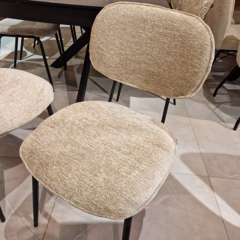 Krzesło do jadalni LEXI z wyborem tapicerki, podstawa metalowa czarna, z uchwytem