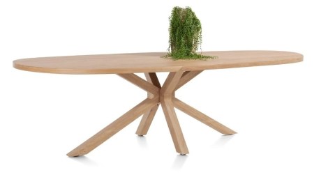[M] Henders & Hazel Stół Jadalniany Owalny Metalox/ Nyborg 240x110 cm, Centralna Noga Drewniana, Fornir Dąb Naturalny