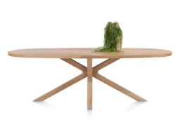 [M] Henders & Hazel Stół Jadalniany Owalny Metalox/ Nyborg 240x110 cm, Centralna Noga Drewniana, Fornir Dąb Naturalny