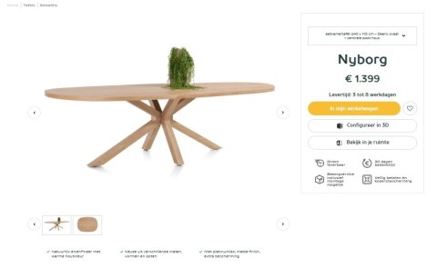 [M] Henders & Hazel Stół Jadalniany Owalny Metalox/ Nyborg 240x110 cm, Centralna Noga Drewniana, Fornir Dąb Naturalny