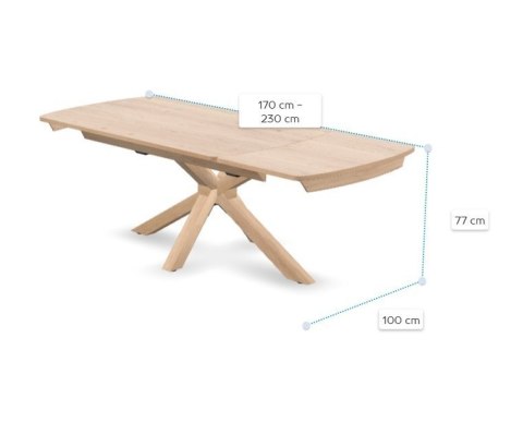 (R, od ręki) Stół rozkładany Henders & Hazel Nyon 170-230x100 cm, fornir dębowy, kolor Dune Oak/ Dąb Wydmowy