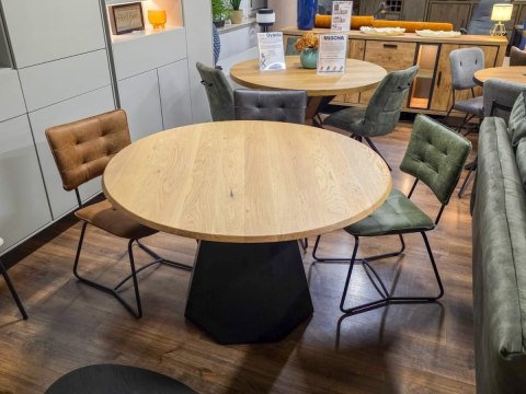 Stół do jadalni HOME, okrągły Ø125 cm, lite drewno dębowe