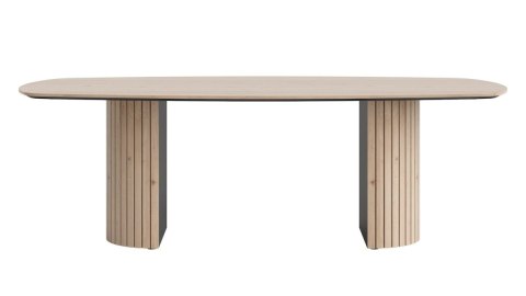 Stół do jadalni owalny Henders & Hazel Pavie 240x120 cm, fornir dębowy Natural, noga cylindryczna