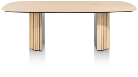 Stół do jadalni owalny Henders & Hazel Pavie 240x120 cm, fornir dębowy Natural, noga cylindryczna