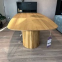Stół do jadalni owalny Henders & Hazel Pavie 240x120 cm, fornir dębowy Natural, noga cylindryczna