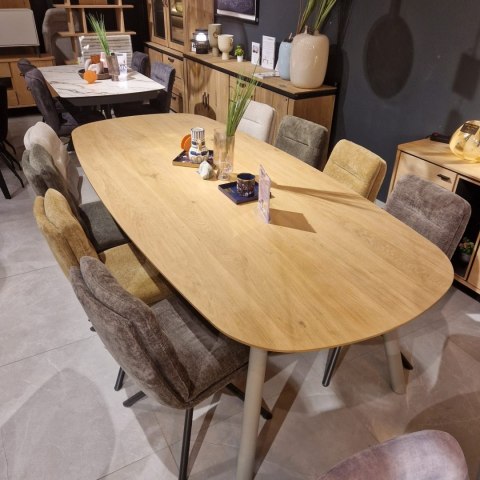 Stół jadalniany Xooon NIORA 240 x 115 cm- Dąb Naturalny Fornir Nogi Metal