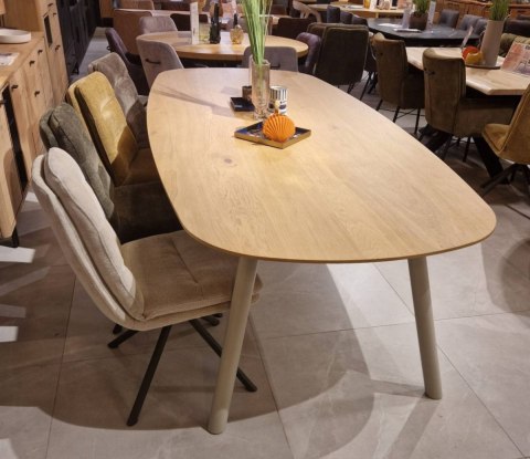 Stół jadalniany Xooon NIORA 240 x 115 cm- Dąb Naturalny Fornir Nogi Metal