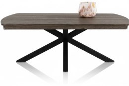 [K, od ręki} Stół rozkładany Henders & Hazel Nyon 200-280x100 cm, fornir dębowy, kolor Bazalt/ noga metalowa