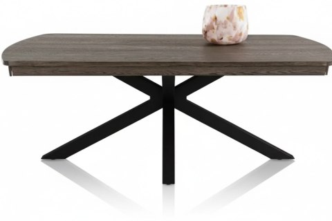 [K, od ręki} Stół rozkładany Henders & Hazel Nyon 200-280x100 cm, fornir dębowy, kolor Bazalt/ noga metalowa