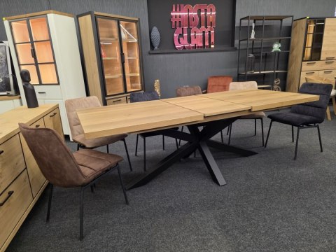 [T#2, od ręki] Stół Henders& Hazel Metalox centralna noga pająk 190+ 50 x 100 cm