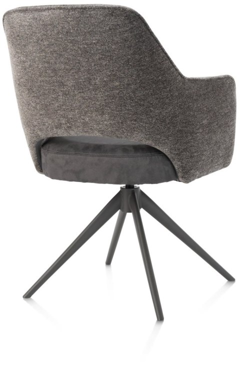 [na zamówienie] Happy@Home Fotel Jadalniany Obrotowy Brad (Antracyt, Mikrofibra Calabria & Szenila Enzo)