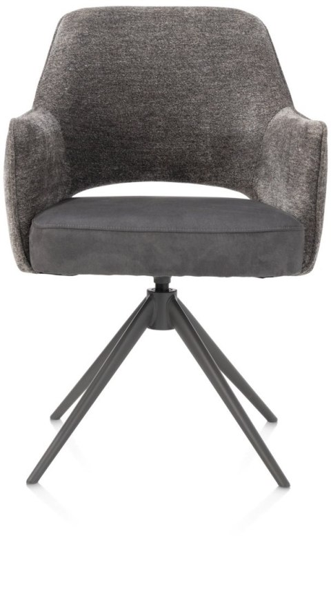 [na zamówienie] Happy@Home Fotel Jadalniany Obrotowy Brad (Antracyt, Mikrofibra Calabria & Szenila Enzo)