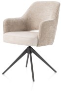 [na zamówienie] Happy@Home Fotel Jadalniany Obrotowy Brad (Champagne/Kremowy, Mikrofibra Calabria & Szenila Enzo)
