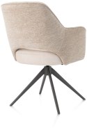 [na zamówienie] Happy@Home Fotel Jadalniany Obrotowy Brad (Champagne/Kremowy, Mikrofibra Calabria & Szenila Enzo)