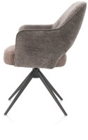 [na zamówienie] Happy@Home Fotel Jadalniany Obrotowy Brad (Lava/Szaro-Brązowy, Mikrofibra Calabria & Szenila Enzo)